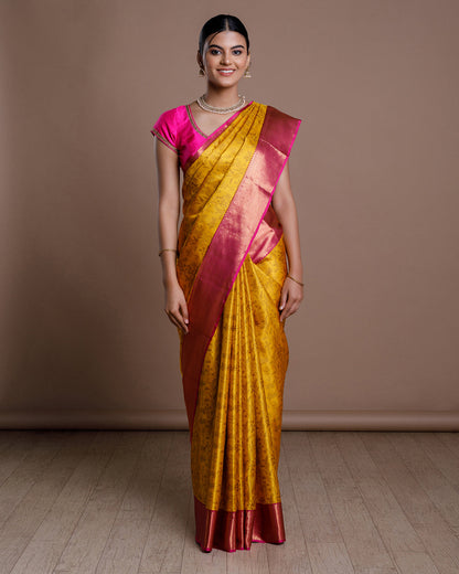 Yellow Kanchivaram Silk Saree