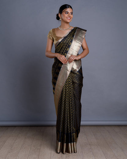 Black Kanchivaram Silk Saree