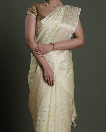 Yellow Handloom Silk Saree