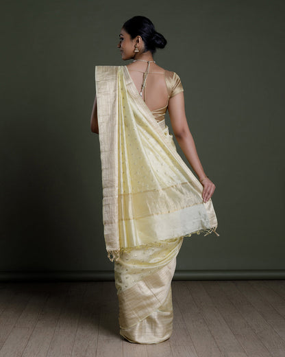 Yellow Handloom Silk Saree