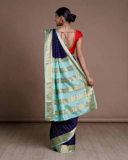 Blue Mysore Silk Saree