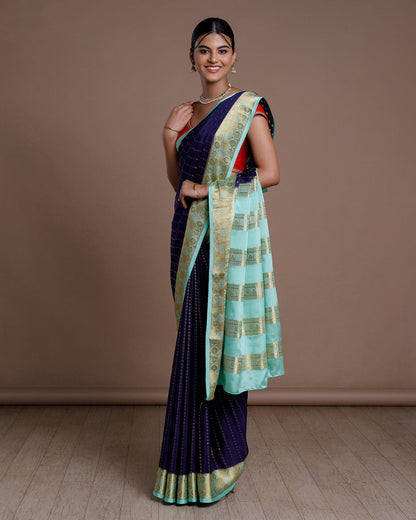 Blue Mysore Silk Saree