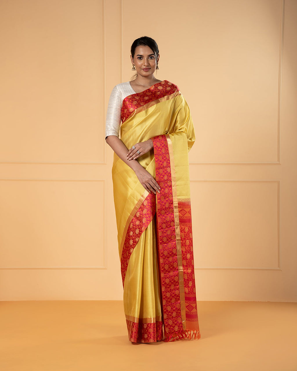 Yellow Kanchivaram Silk Saree