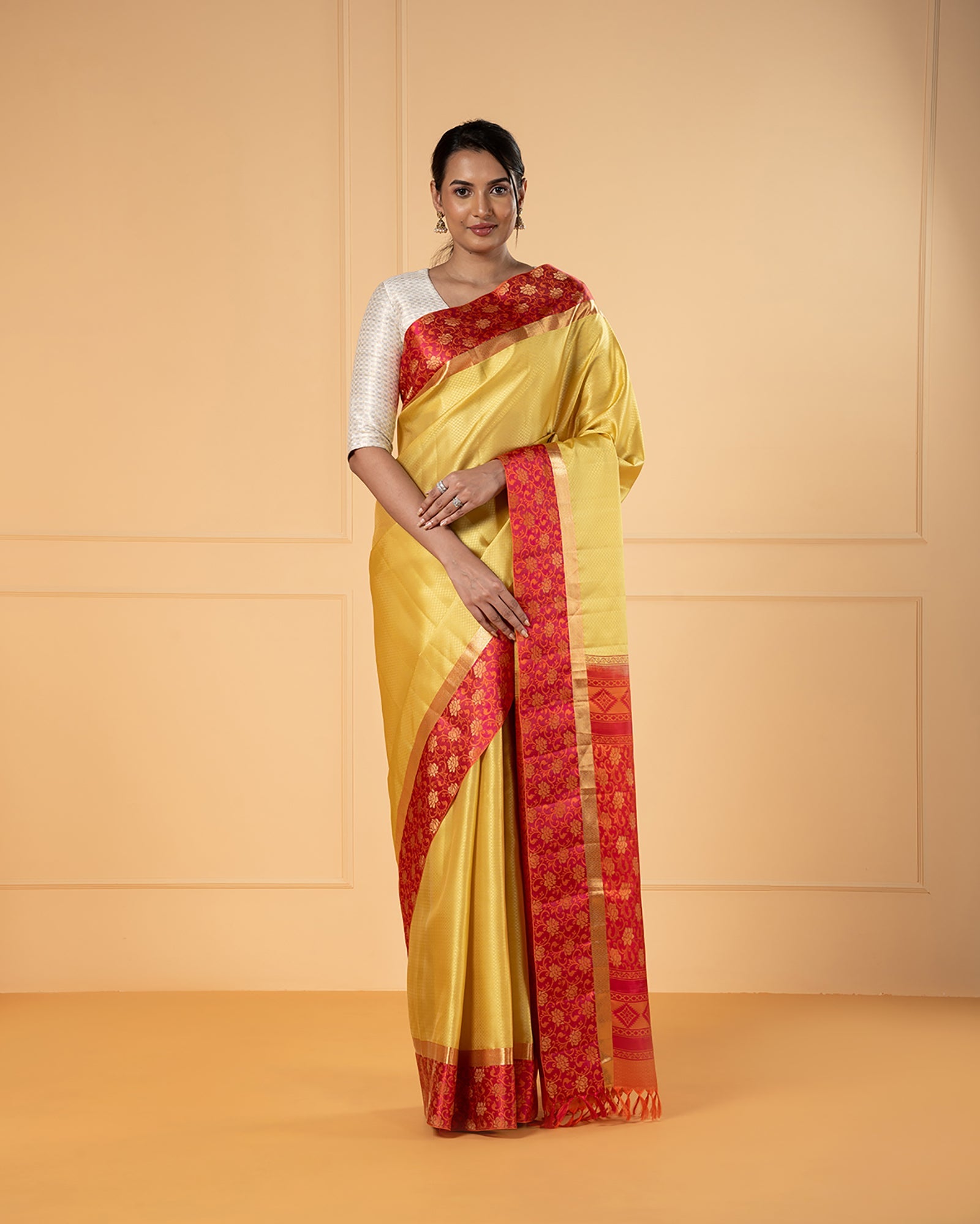Yellow Kanchivaram Silk Saree