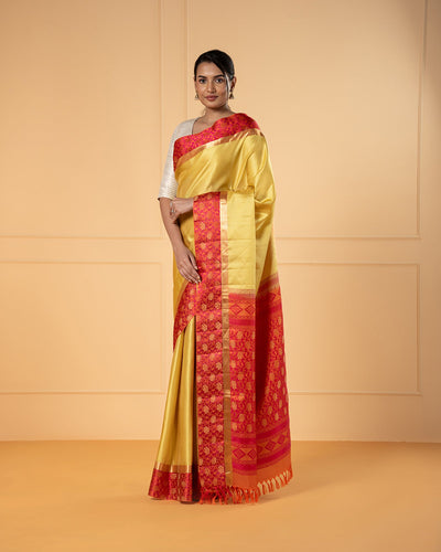 Yellow Kanchivaram Silk Saree