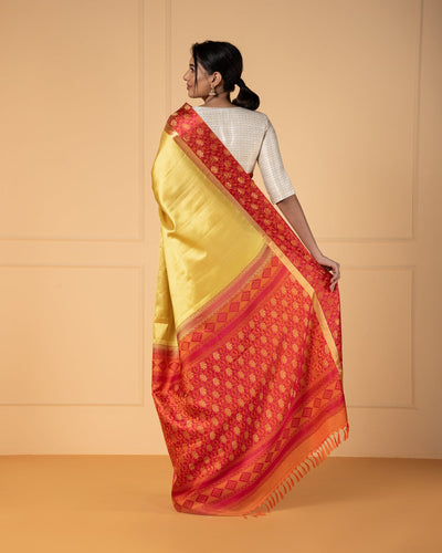 Yellow Kanchivaram Silk Saree