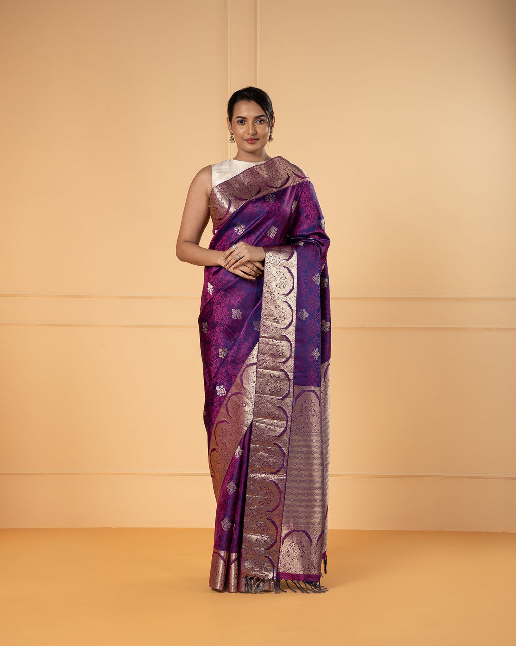 Purple Kanchivaram Silk Saree