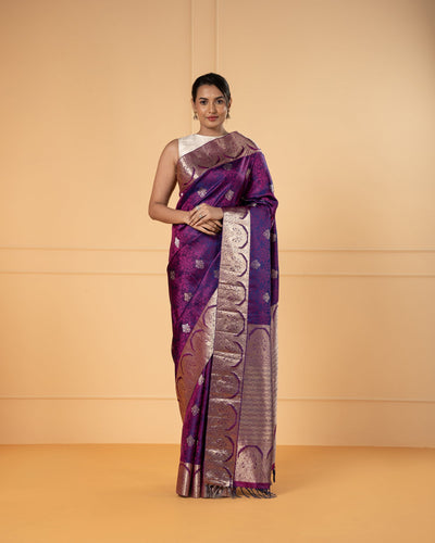 Purple Kanchivaram Silk Saree