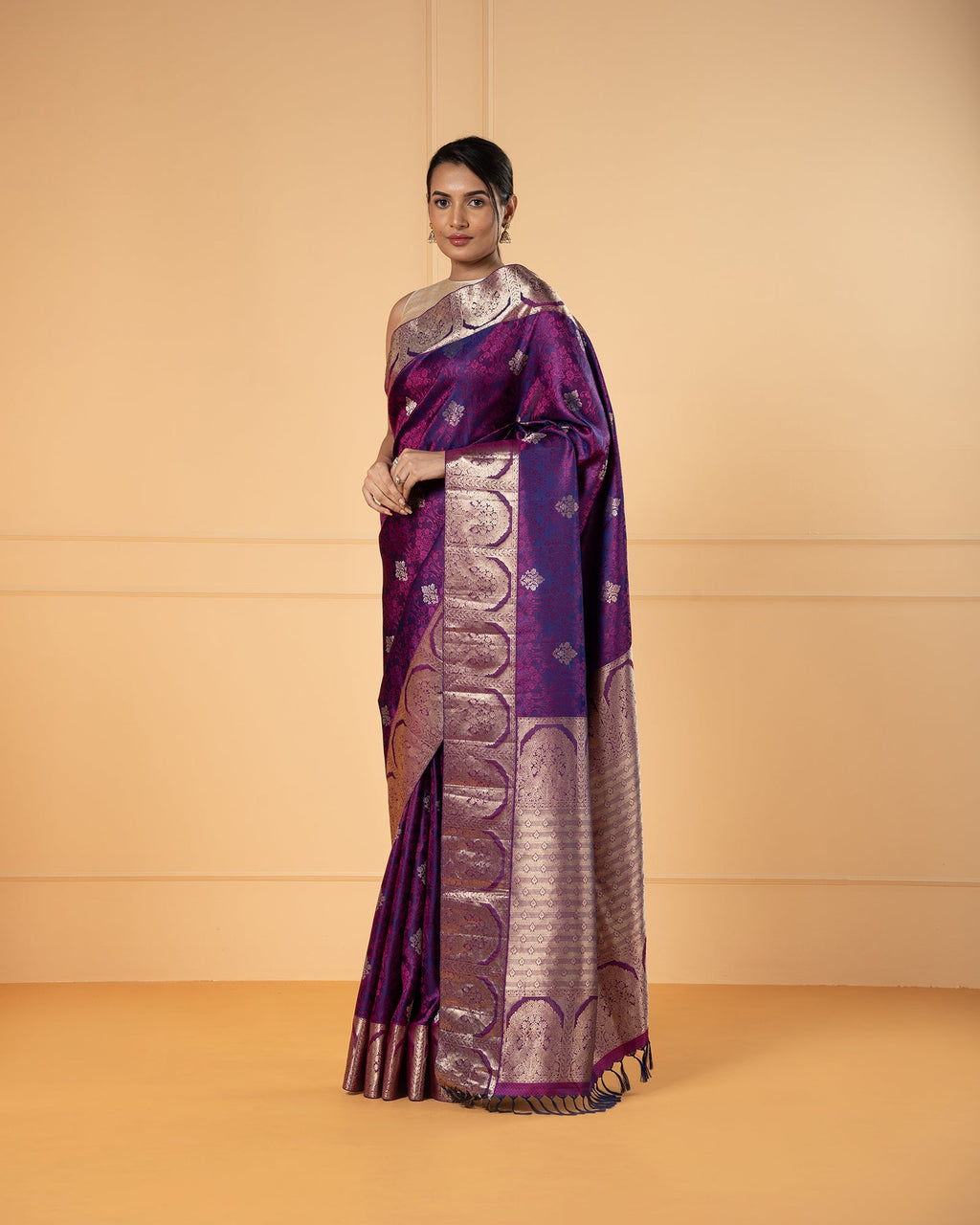 Purple Kanchivaram Silk Saree