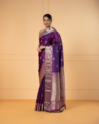 Purple Kanchivaram Silk Saree