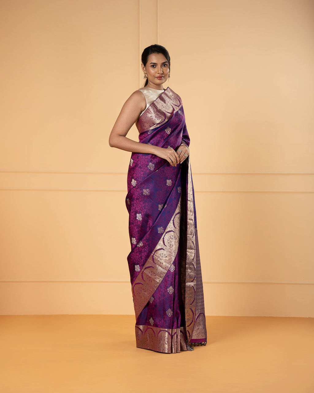 Purple Kanchivaram Silk Saree