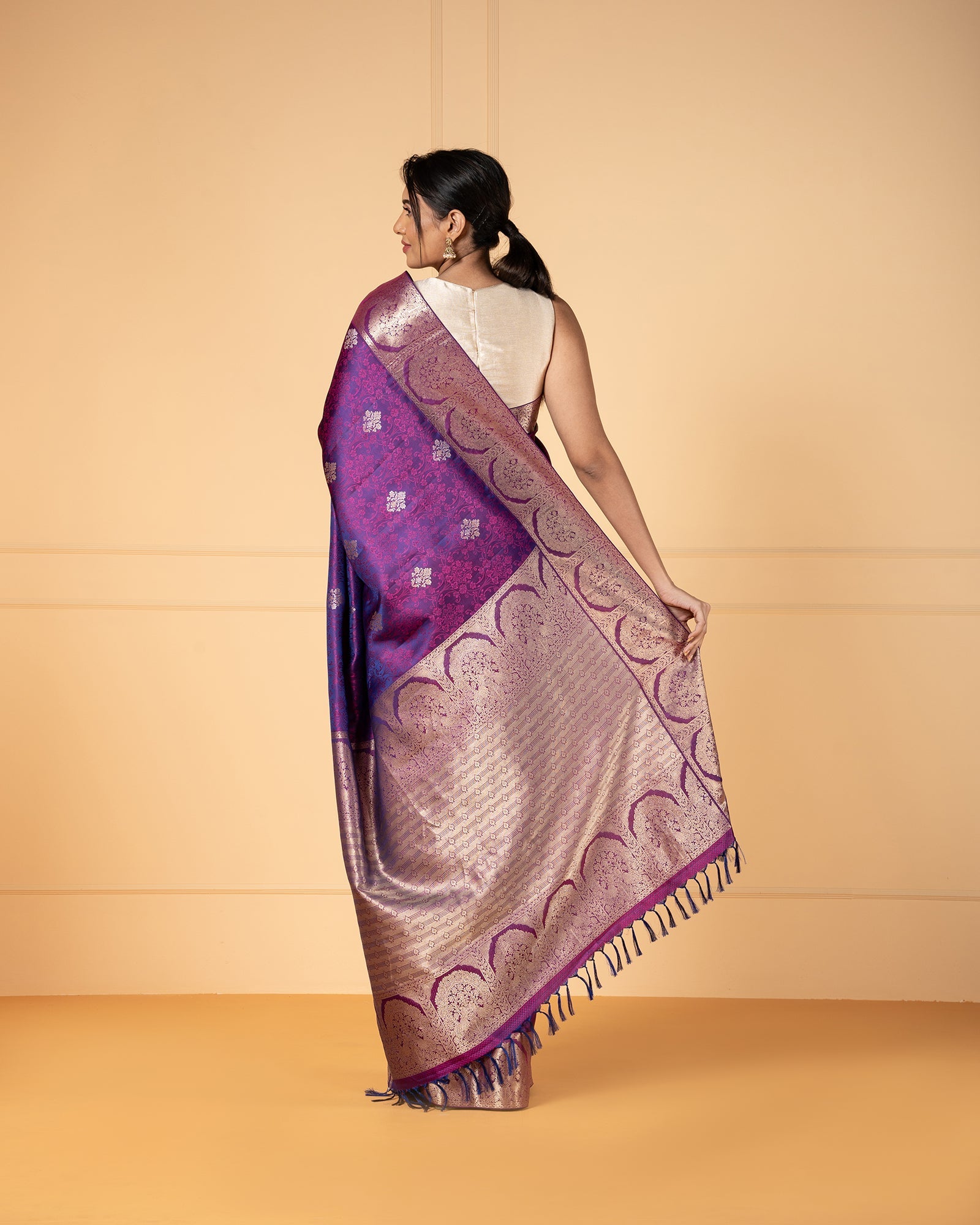 Purple Kanchivaram Silk Saree