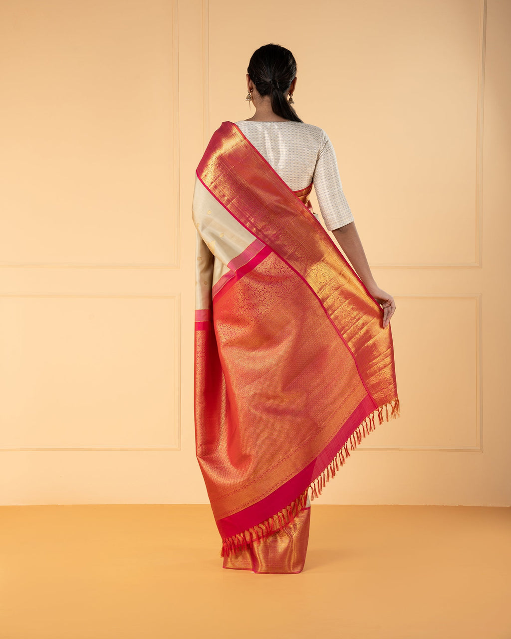 Beige Kanchivaram Silk Saree