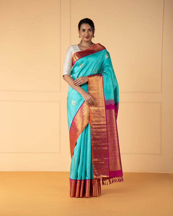Blue Kanchivaram Silk Saree