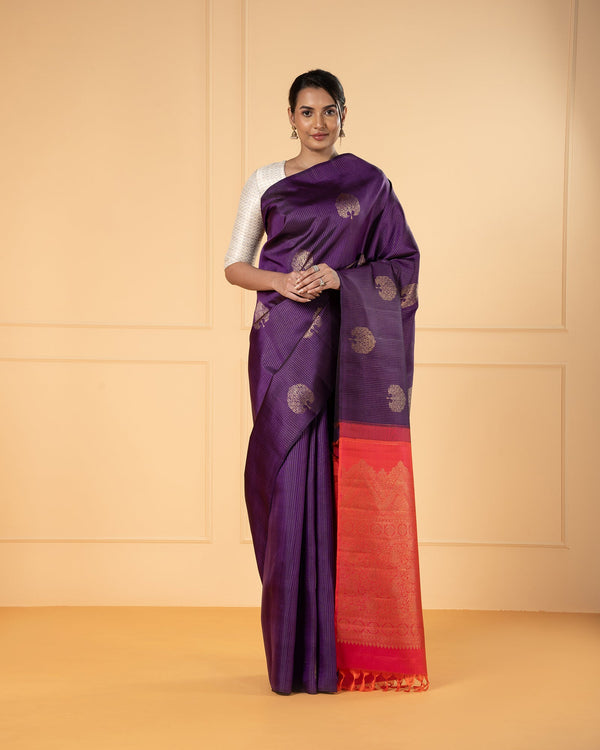 Purple Kanchivaram Silk Saree