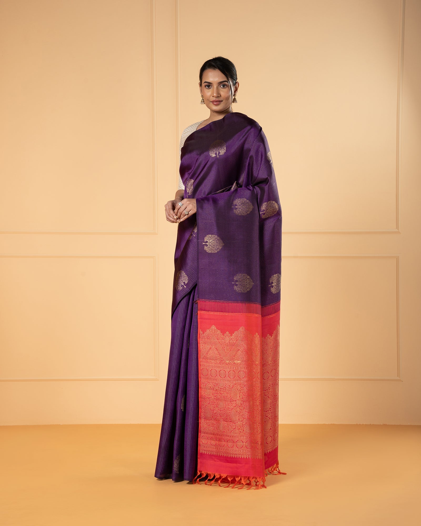Purple Kanchivaram Silk Saree