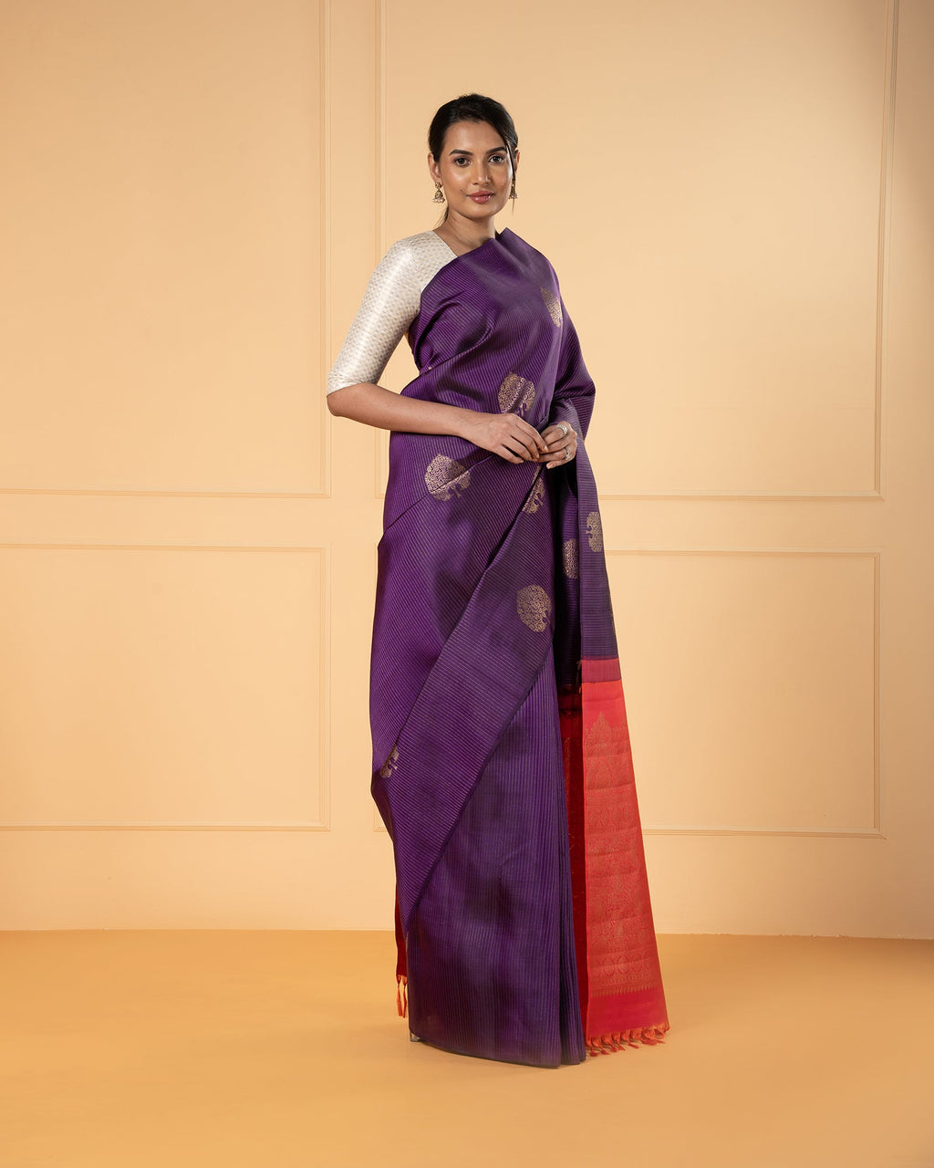 Purple Kanchivaram Silk Saree