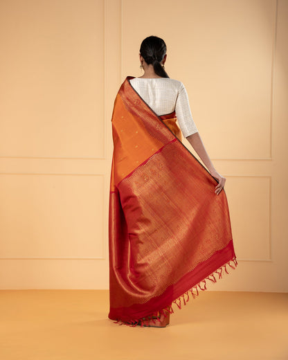Orange Kanchivaram Silk Saree