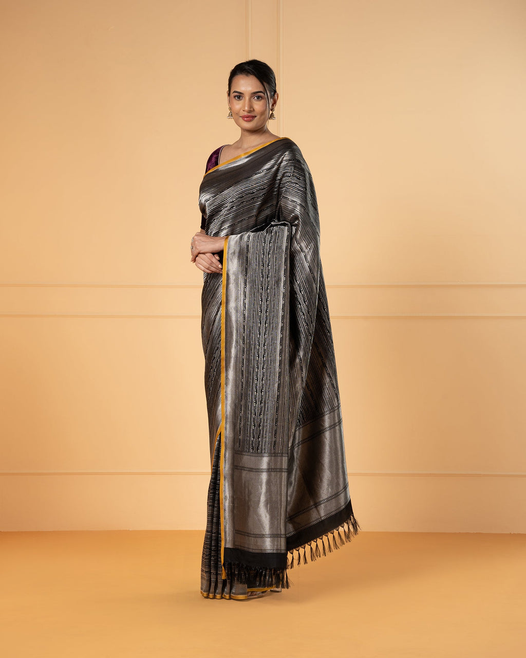 Black Banarasi Silk Saree