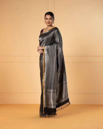 Black Banarasi Silk Saree