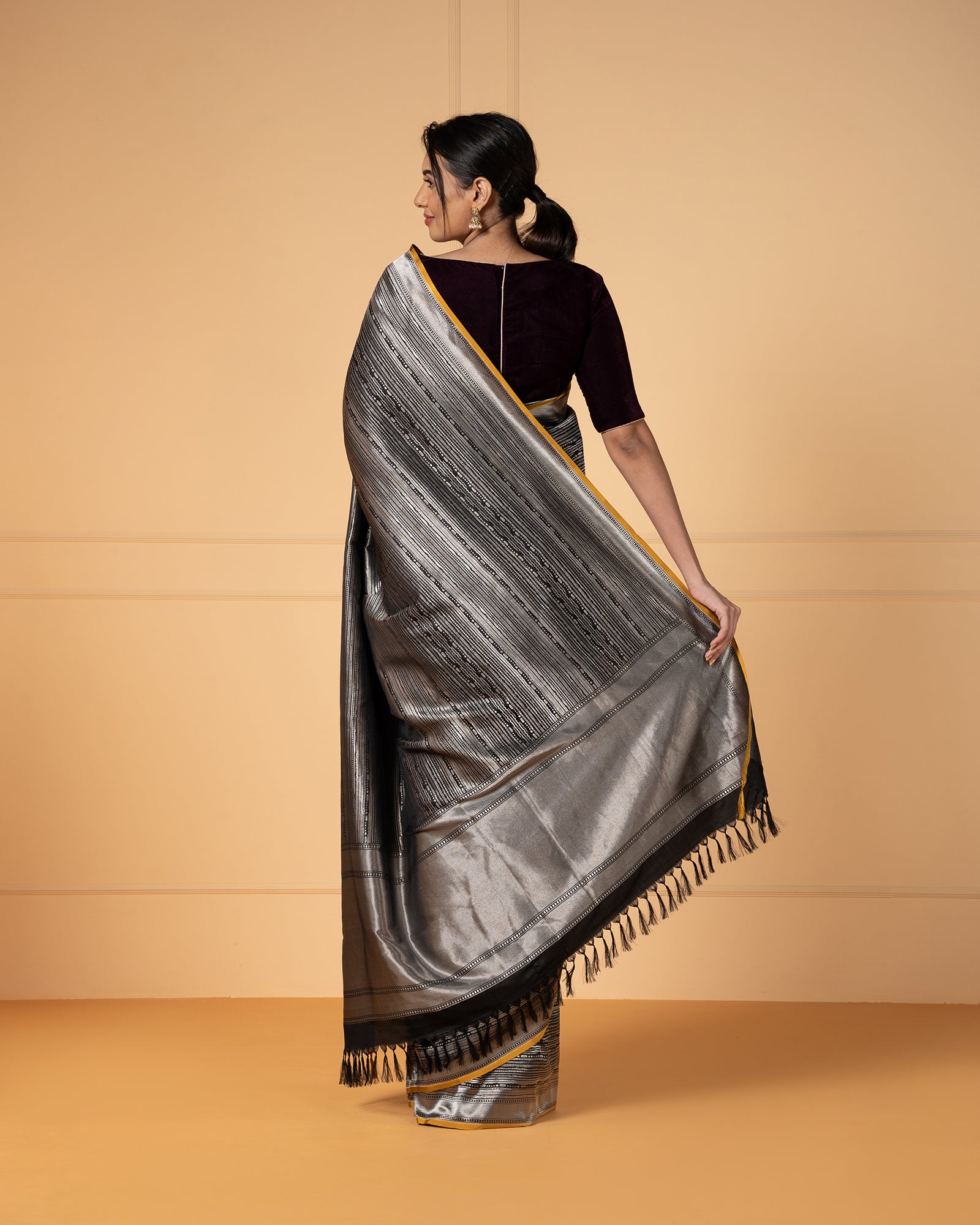 Black Banarasi Silk Saree