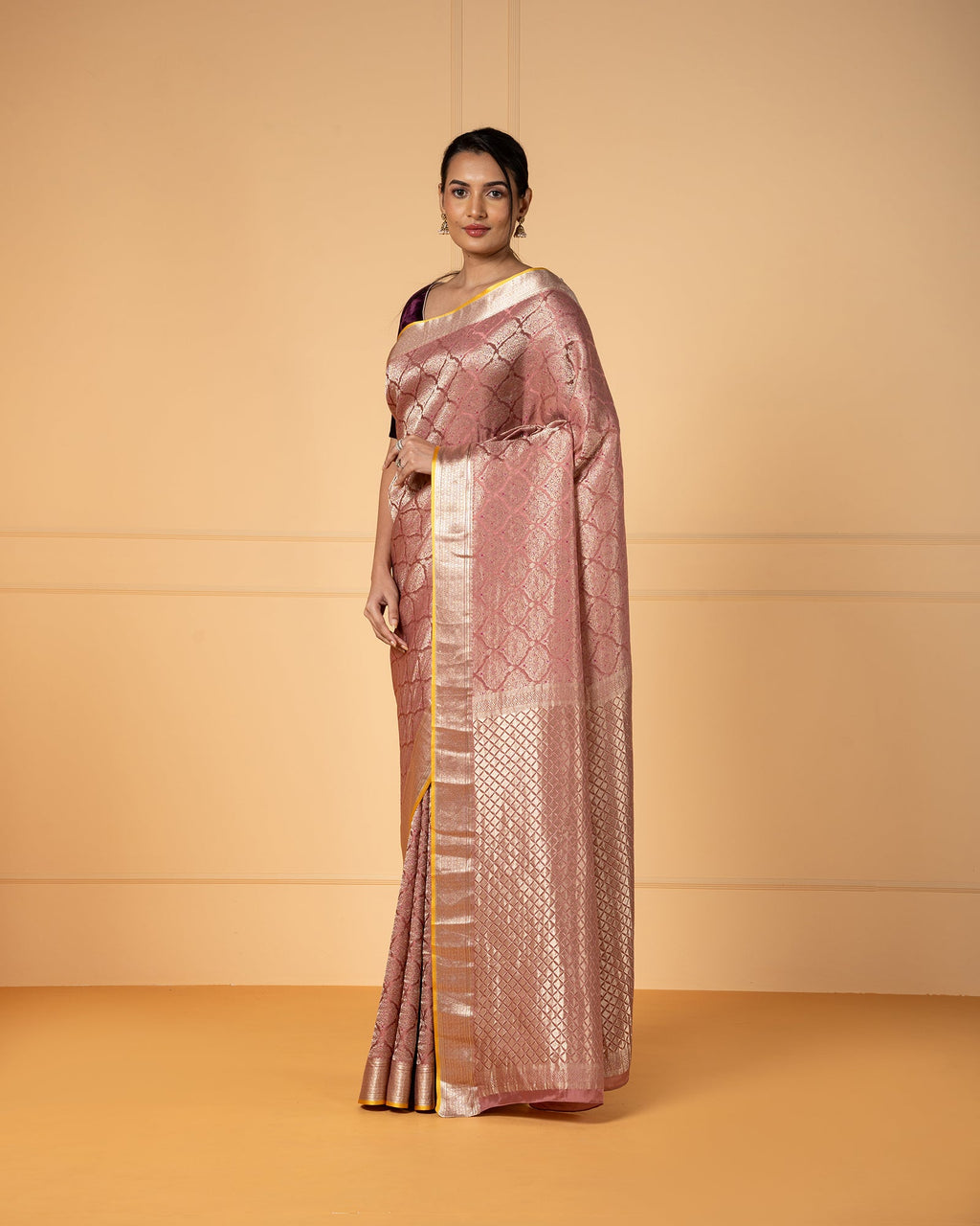 Pink Mysore Crepe Silk Saree