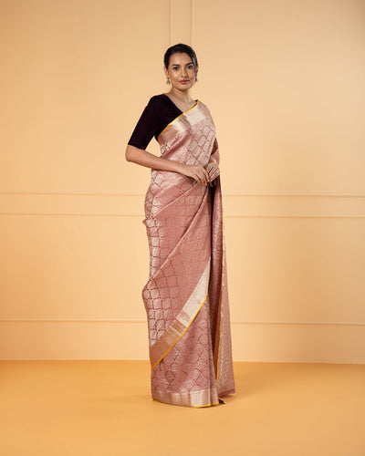 Pink Mysore Crepe Silk Saree