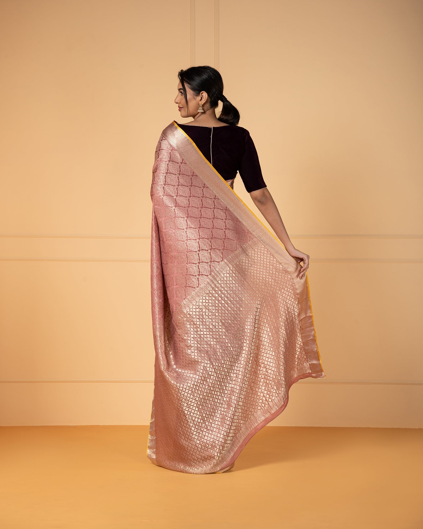 Pink Mysore Crepe Silk Saree
