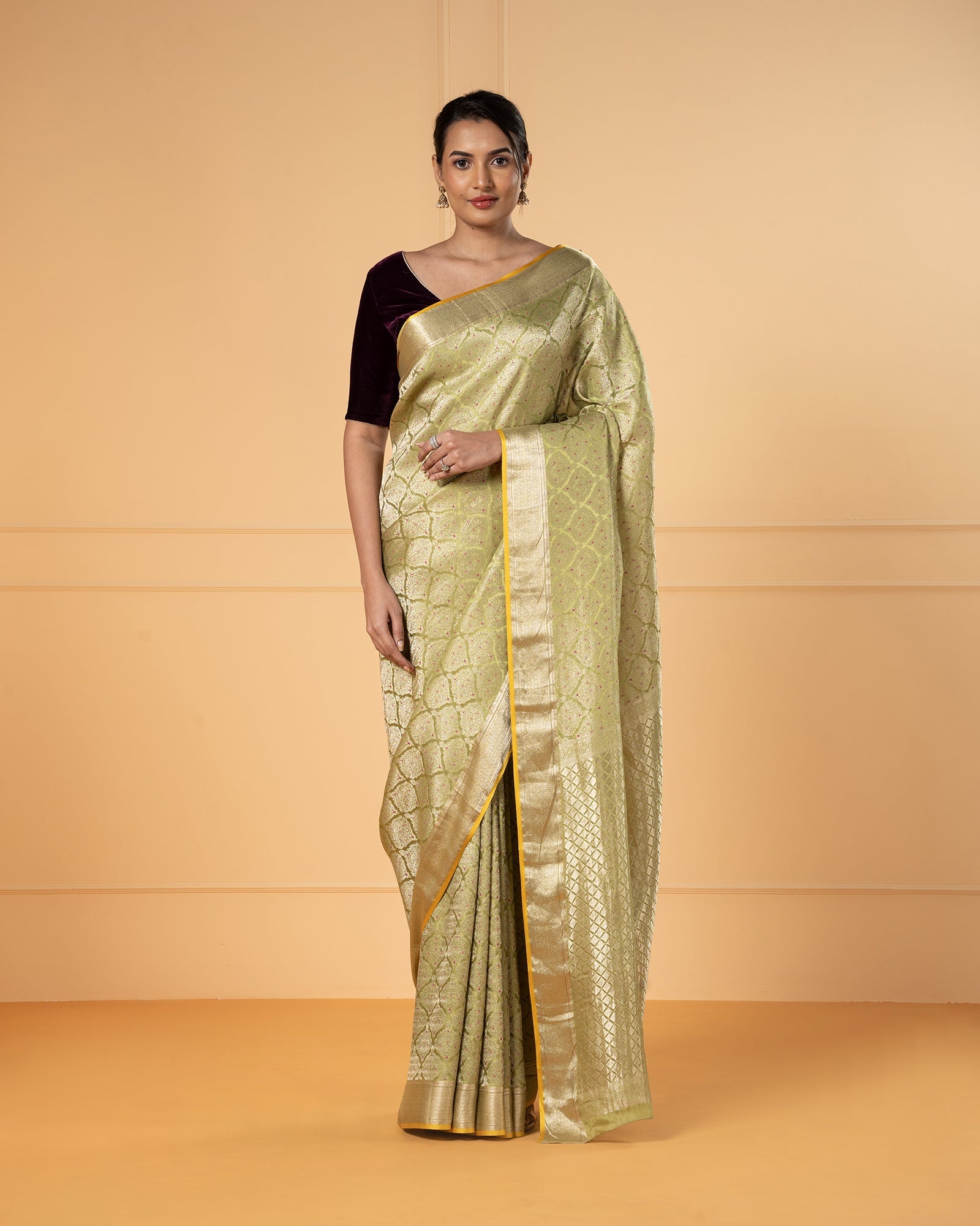 Green Mysore Crepe Silk Saree