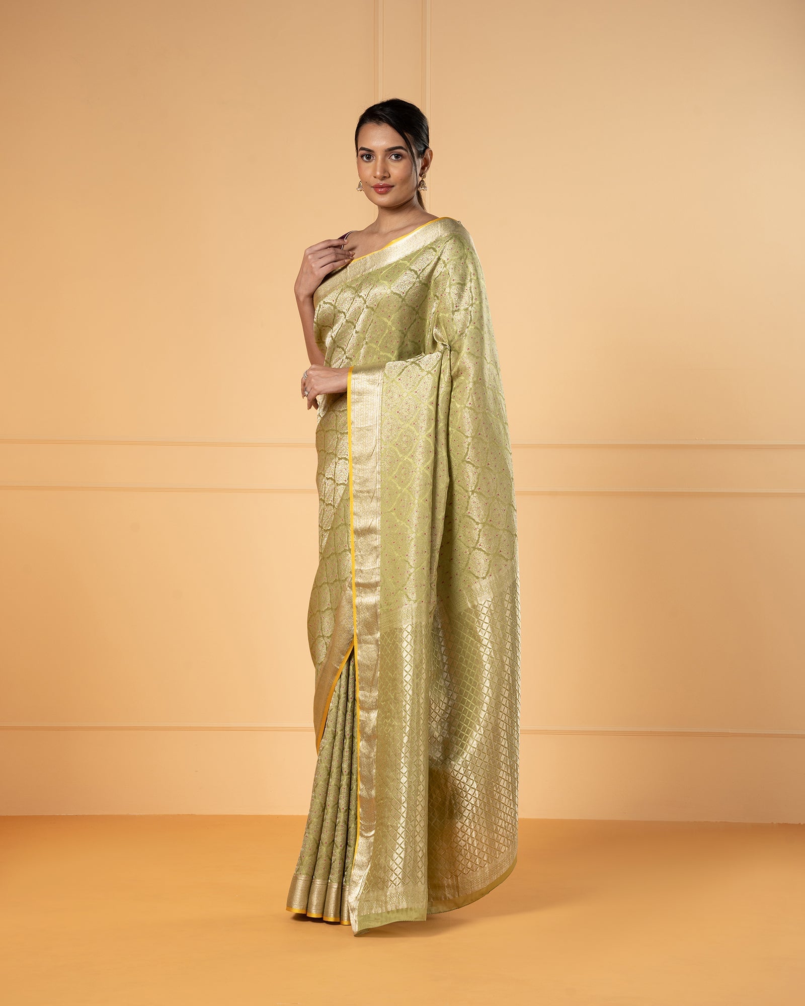 Green Mysore Crepe Silk Saree