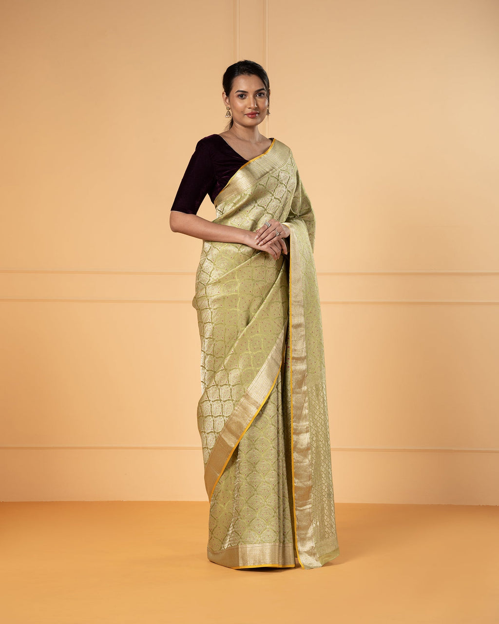 Green Mysore Crepe Silk Saree