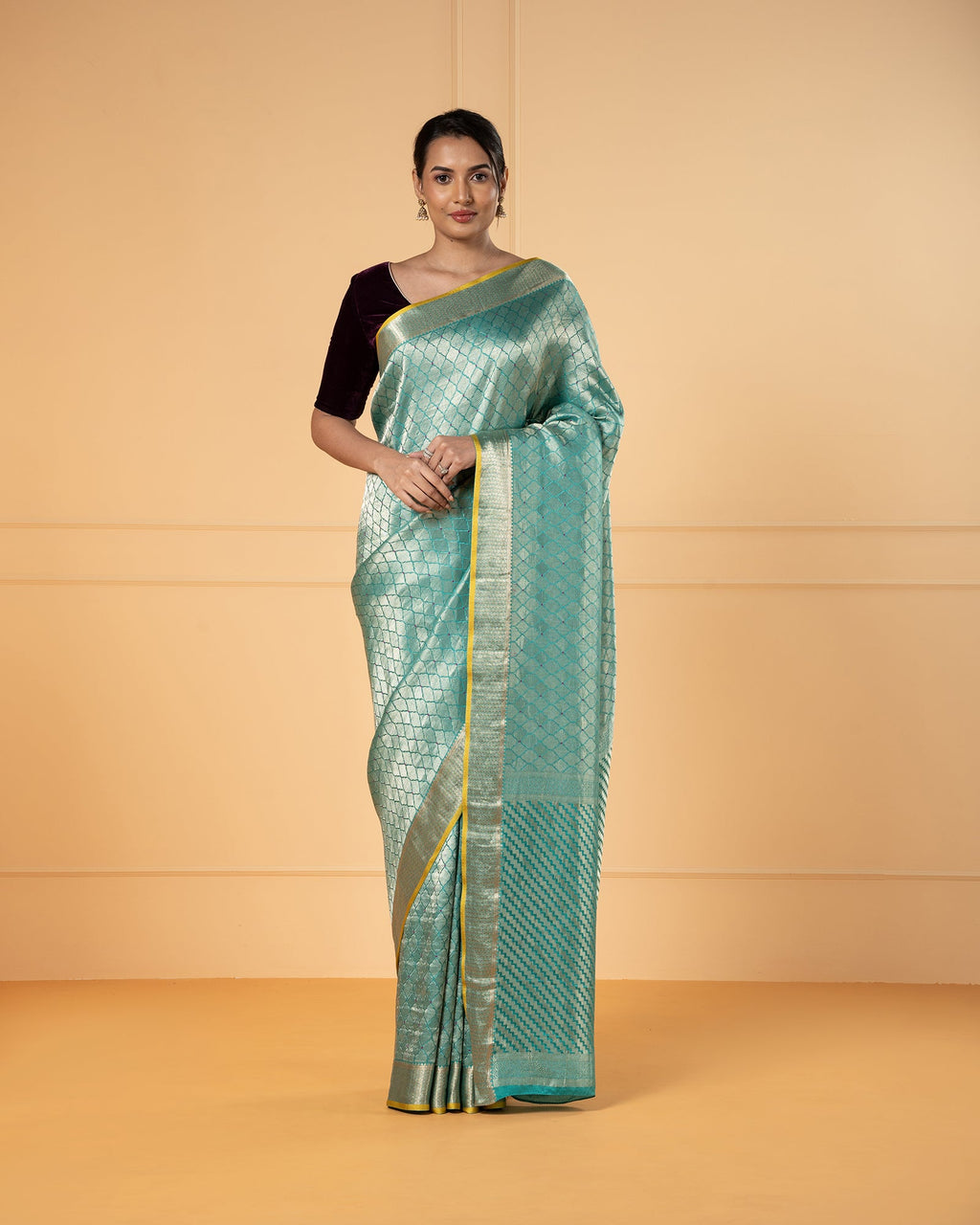 Blue  Mysore Crepe Silk Saree