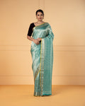 Blue  Mysore Crepe Silk Saree