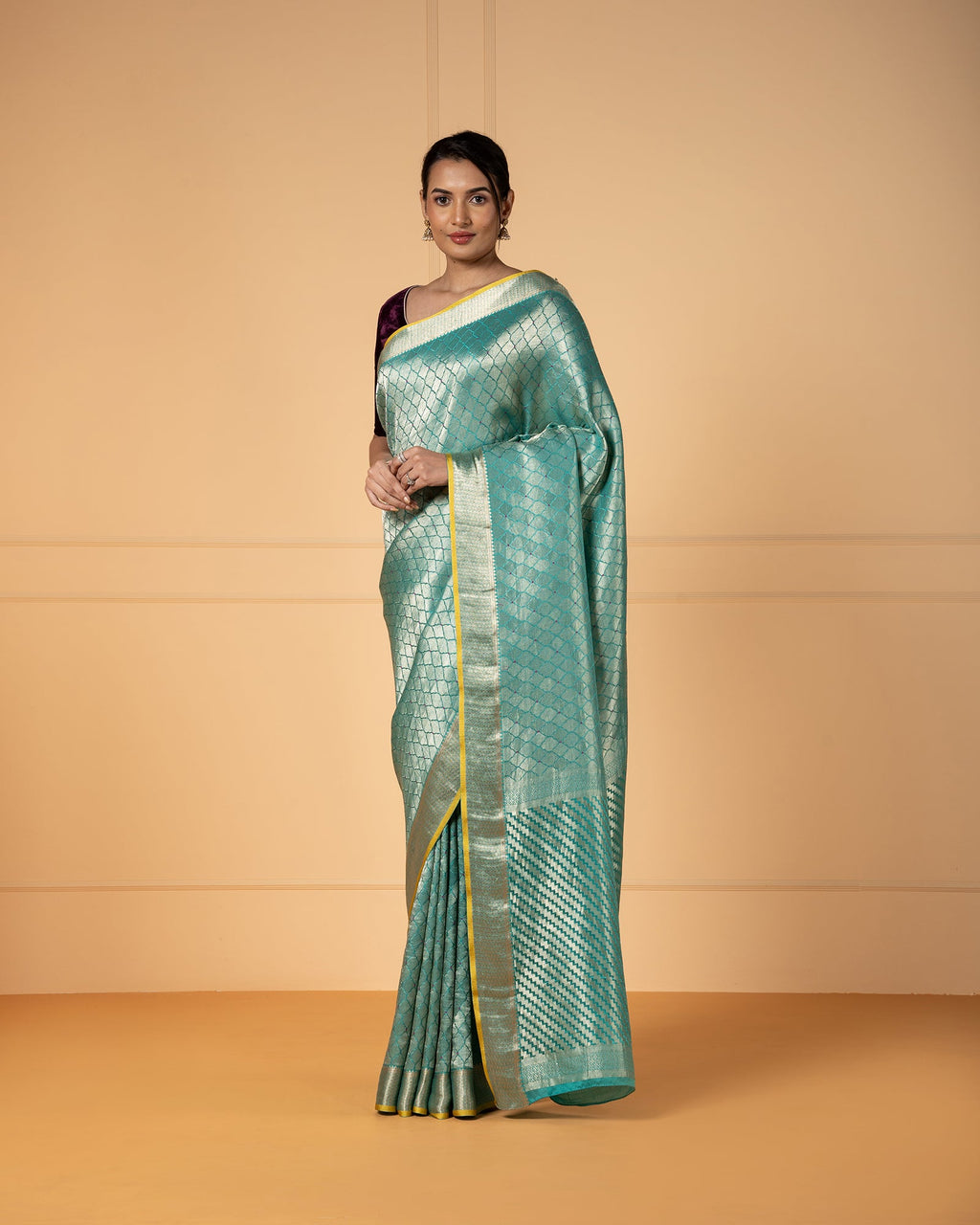 Blue  Mysore Crepe Silk Saree