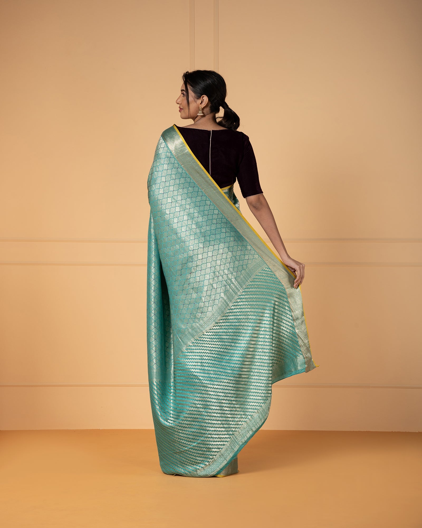 Blue  Mysore Crepe Silk Saree