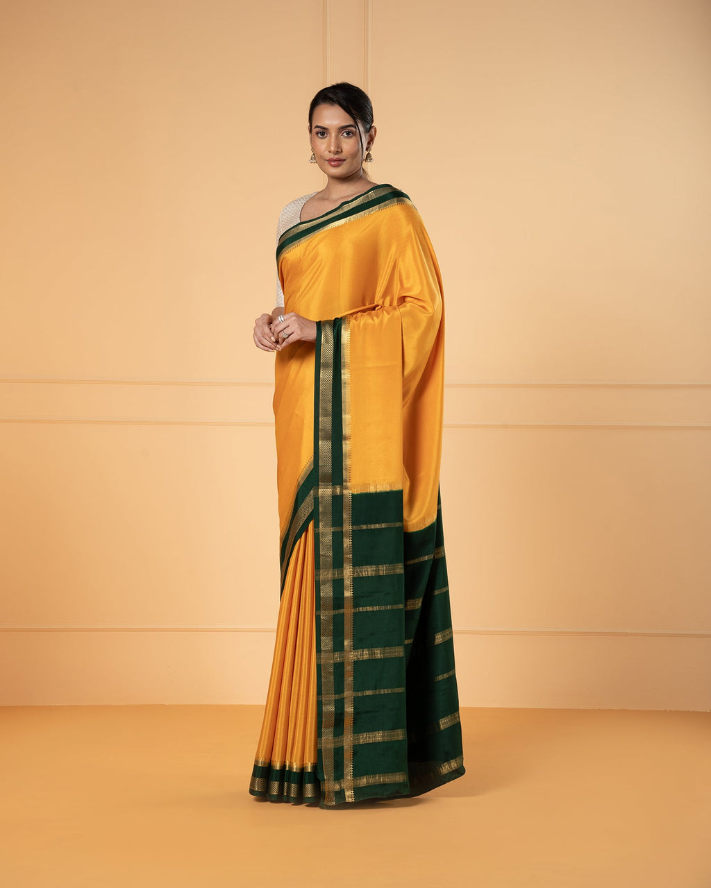 Yellow Mysore Silk Saree