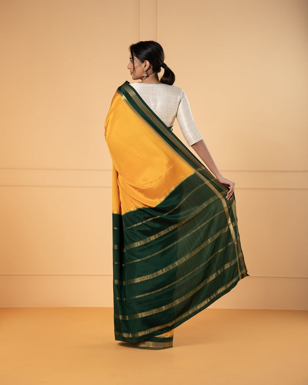 Yellow Mysore Silk Saree