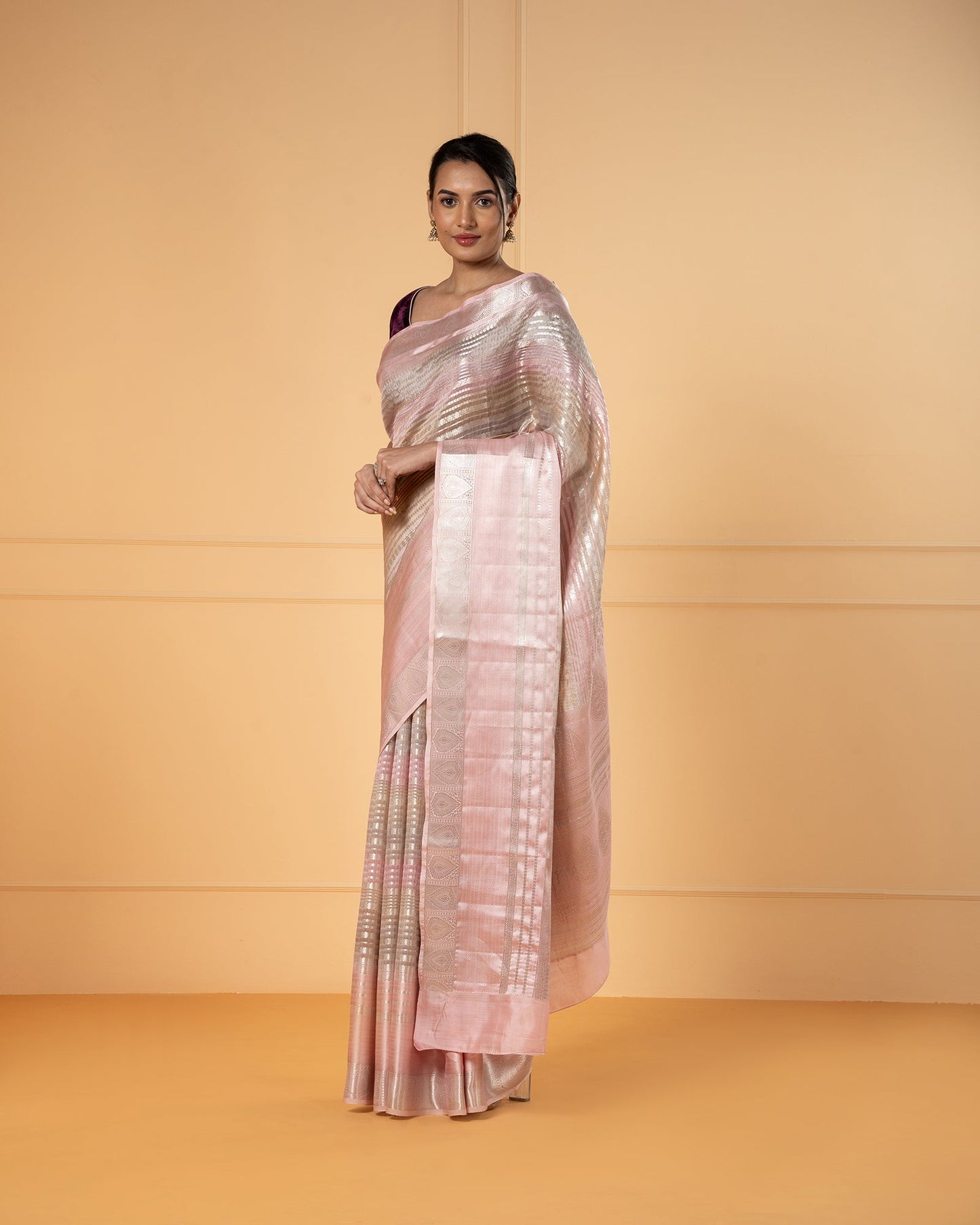 Pink Banaras Silk Saree