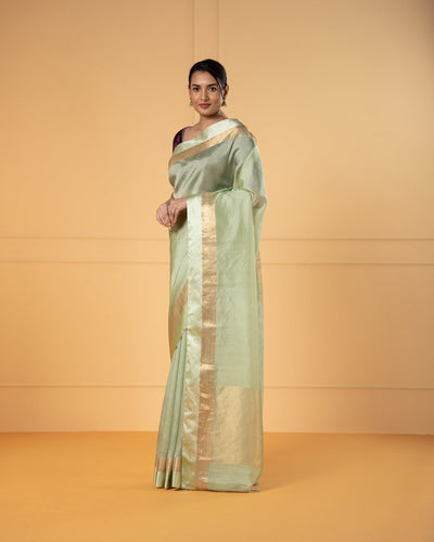 Green Chanderi Silk Saree