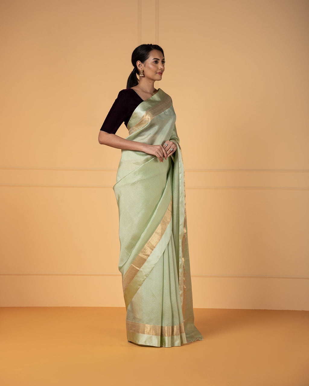Green Chanderi Silk Saree
