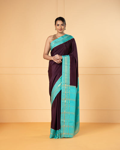 Purple Mysore Crepe Silk Saree
