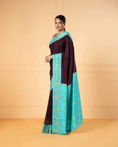 Purple Mysore Crepe Silk Saree