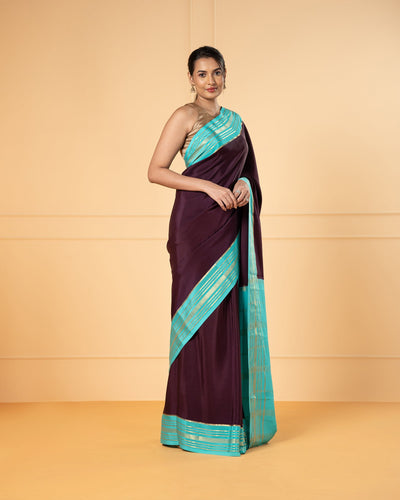 Purple Mysore Crepe Silk Saree