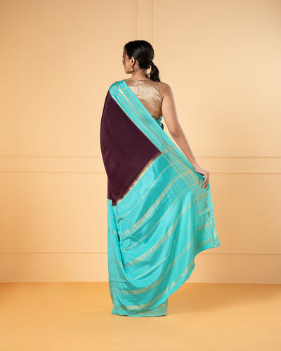 Purple Mysore Crepe Silk Saree