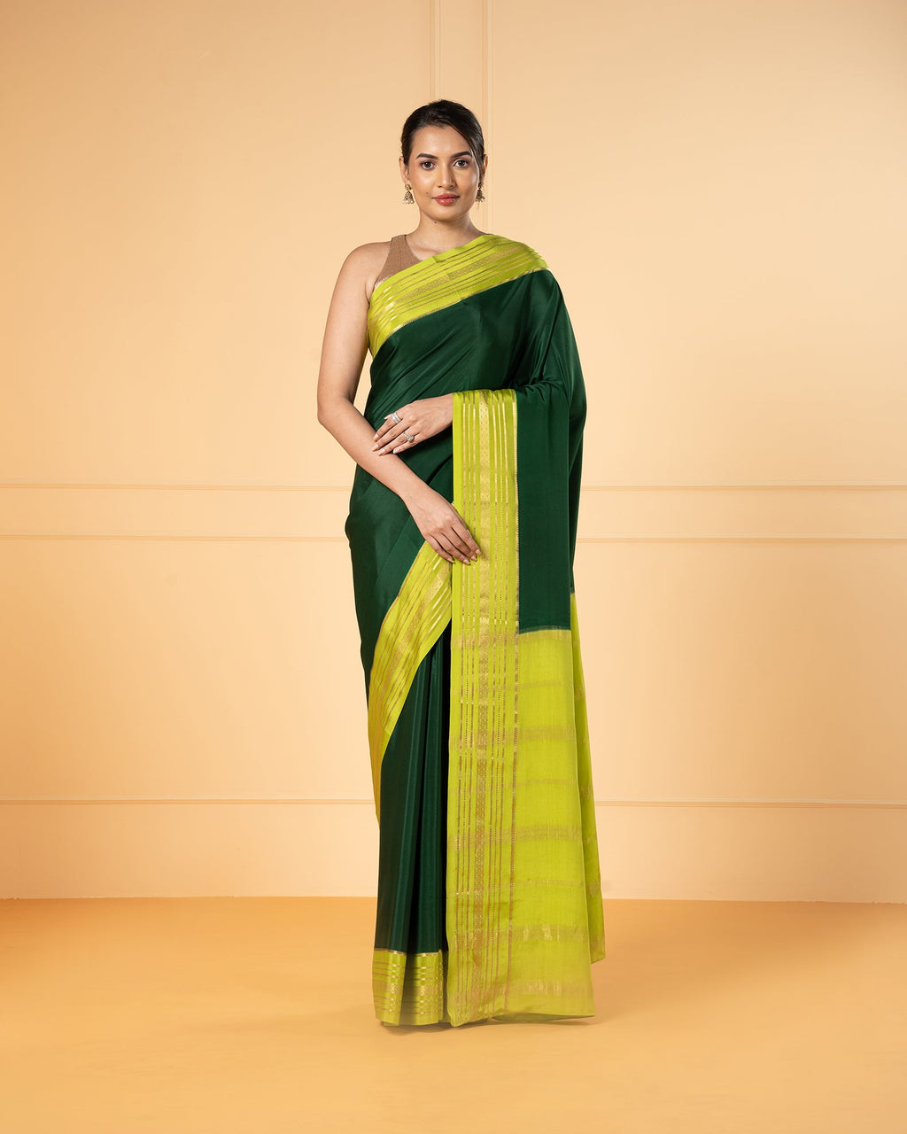 Green Mysore Crepe Silk Saree