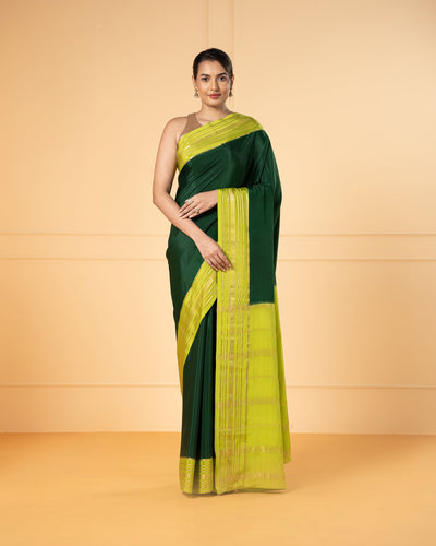 Green Mysore Crepe Silk Saree