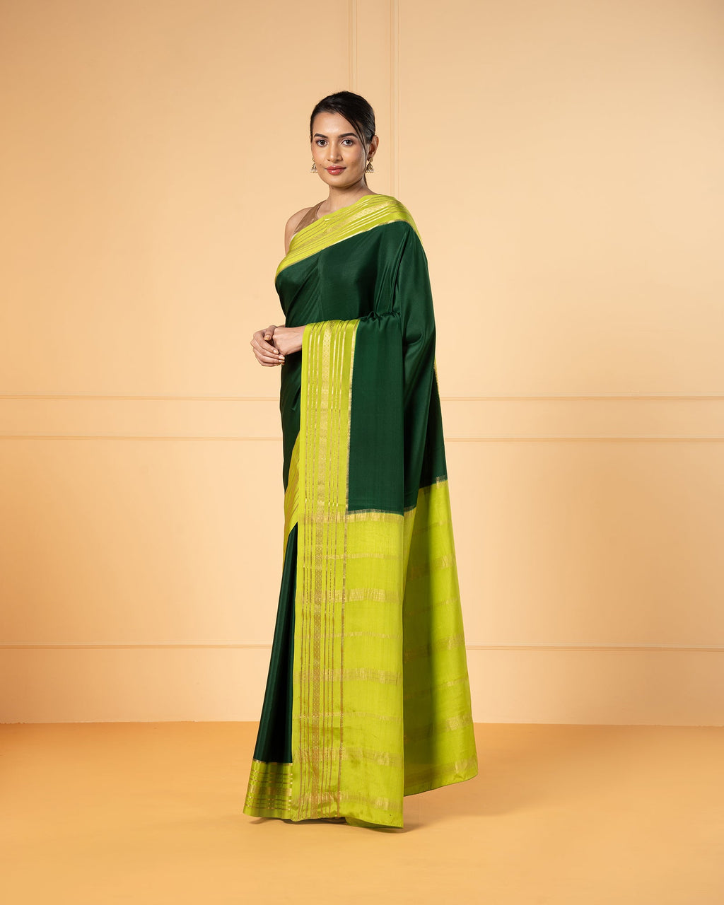 Green Mysore Crepe Silk Saree