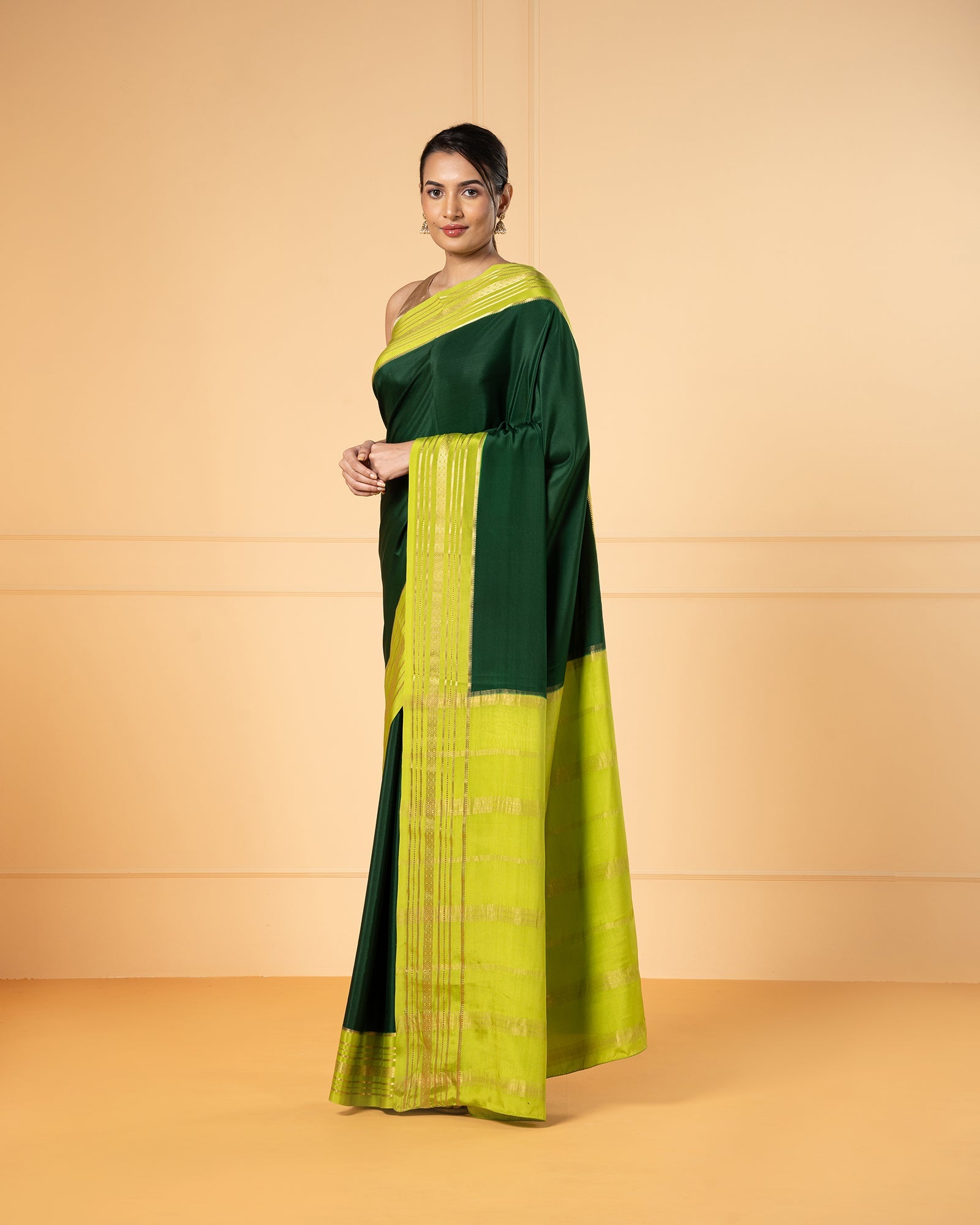 Green Mysore Crepe Silk Saree