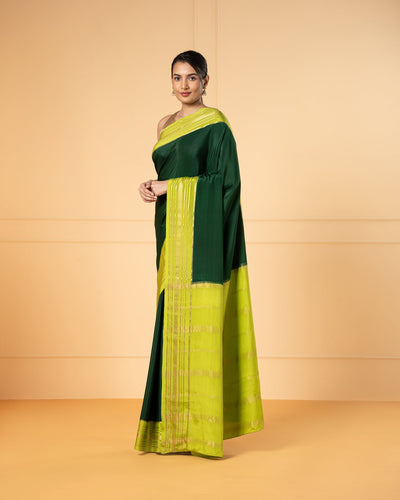 Green Mysore Crepe Silk Saree