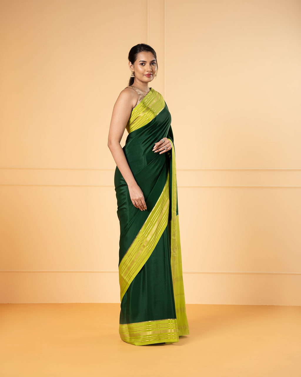 Green Mysore Crepe Silk Saree